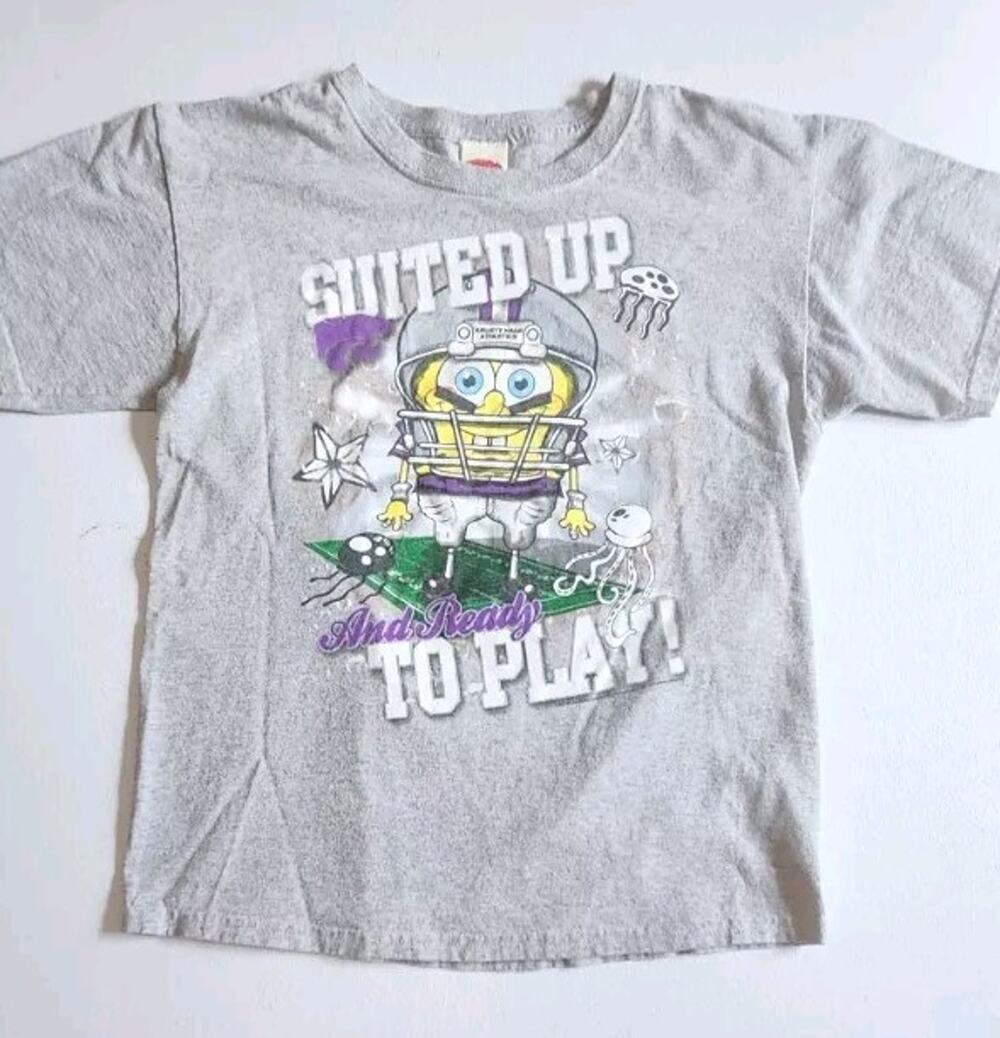 Kansas Wilcats Spongebob Ncaa Youth XL Shirt Football